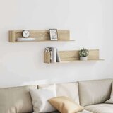 vidaXL Stenske police 2 kosa sonoma hrast 100x16,5x16,5 cm inž. les | Shoptok.si