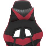  Vrtljiv gaming stol z oporo za noge črno + vin. rdeče um. usnje, (20701320) | Shoptok.si
