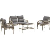 vidaXL 4-dijelni set vrtnih sofa s jastucima bež od poliratana | shoptok.hr