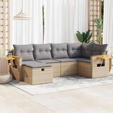 vidaXL 6-dijelni set vrtnih sofa s jastucima bež od poliratana | shoptok.hr