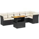 Maison Chic Seti vrtnega pohištva - Vrtna garnitura - Vrtni pohištvo set 7-delna z blazinami črn poli ratan, (21801648) | Shoptok.si