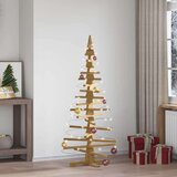 vidaXL Leseno božično drevo z stojalom Rjava 150 cm Trdna borovina | Shoptok.si