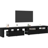 vidaXL TV omarice 3 kosi z LED lučmi Črni hrast inženirski les, TV omarice z LED lučmi 2 kosi Črni hrast 60x35x40 cm inženirski les | Shoptok.si