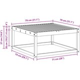  otoman Čvrsto drvo akacije Bijela 79 x 79 x 37 cm | Eponuda.com