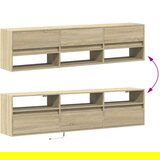 vidaXL Stenska TV omarica z LED lučkami sonoma hrast 180x31x45 cm | Shoptok.si