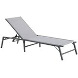 SUNFUN Ležaljka za plažu Maja (186 x 63 x 30,5 cm, Siva, Čelik, S podesivim naslonom za leđa) | shoptok.hr