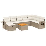  9-dijelni set vrtnih sofa s jastucima bež od poliratana | shoptok.hr