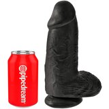King Cock 9 Chubby - vakuumska čašica, testikularni dildo (23 cm) - crni | shoptok.hr