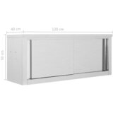  Kuhinjski zidni ormarić s kliznim vratima 120x40x50 cm čelični | shoptok.hr