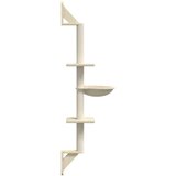  Zidna penjalica za mačke sa stupom za grebanje krem 142,5 cm | shoptok.hr