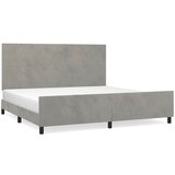 The Living Store Posteljni okvir z vzglavjem svetlo siv 200x200 cm žamet - Posteljni Okvir Z Vzglavjem, (21492511) | Shoptok.si