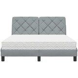  Krevet s madracem svjetlosivi 140x190 cm od tkanine | shoptok.hr