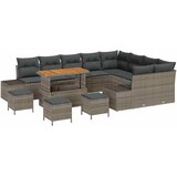 vidaXL Vrtna sedežna garnitura z blazino 13 pcs Siva poli ratan, (5000153334) | Shoptok.si