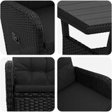 Vanjski set za objedovanje 3 pcs Crna poliratan | shoptok.hr