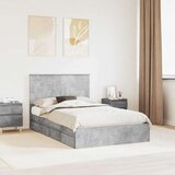  Postelja s shranjevanjem z vzglavjem Betonsko siva 135 x 190 cm, (5000106431) | Shoptok.si