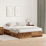 vidaXL Postelja z dodatnim prostorom za shranjevanje Stari les 140x190 cm, (22052437) | Shoptok.si