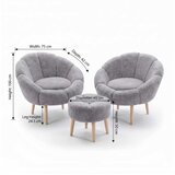 Atelier Del Sofa Set stolica i taburea, 3 dijela, siva Slike