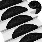  Prostirke za stepenice 15 kom 56x17x3 cm Crne poluokrugle | shoptok.hr
