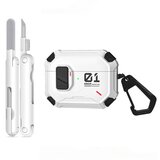 INF Magnetni ovitek proti udarcem s stojalom za AirPods 4, PC 360° White, (5000323462) | Shoptok.si