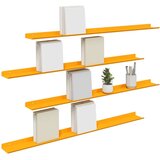  Polica na zidu s policom Zidne 4 pcs Žuta 100 x 9 x 2 5 cm - žuta boja senfa 100 x 9 cm 4 | shoptok.hr