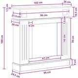  Okvir za kamin Crna 102 x 26 x 100 cm Konstruirano drvo | shoptok.hr