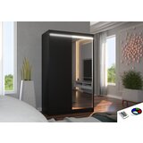 ADRK Klizni ormar REWENA s ogledalom i LED rasvjetom, 120 cm - CRNA | shoptok.hr