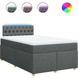 vidaXL Box spring postelja z vzmetnico temno siva 120x200 cm blago | Shoptok.si