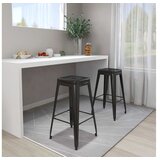  Složivi barski stolci 2 kom crni metalni | shoptok.hr