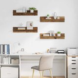 Police na zidu s policom 4 pcs Staro drvo 80 x 11,5 x 18 cm | shoptok.hr