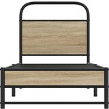  Okvir kreveta bez madraca dimljena boja hrasta 75x190 cm drveni | shoptok.hr