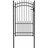 Vrata za ogradu EMMEN s šiljcima čelik 104x134,5 cm crna | shoptok.hr