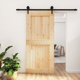 vidaXL Drsna vrata s kompletom vodil 95x210 cm trdna borovina Cene