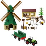 Farm set with tractor, windmill, stable, trailer and animal figures, 45 pieces. | Shoptok.si