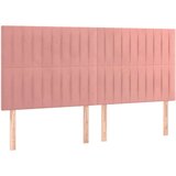  Posteljno vzglavje roza 200x5x118/128 cm žamet, (20952025) | Shoptok.si