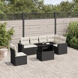vidaXL 7-dijelni set vrtnih sofa od poliratana s jastucima crni | shoptok.hr