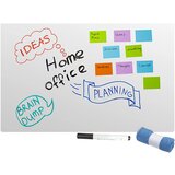 SMIT VISUAL Bela tabla brez okvirja, belo emajlirano jeklo, ŠxVxG 980 x 980 x 7 mm, z dodatno opremo | Shoptok.si