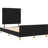 Krevetna konstrukcija s uzglavljem Crna 140 x 190 cm tkanina | shoptok.hr