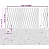 vidaXL ograjni stebri 11 kosov U-kanal siva 80 cm jeklo, šesterokotna ograja siva 0.8x25 m jeklo | Shoptok.si