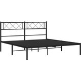 Metalni okvir za krevet s uzglavljem crni 150x200 cm | shoptok.hr