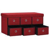  Sklopiva klupa za pohranu boja vina 76x38x38 cm umjetno platno | Eponuda.ba