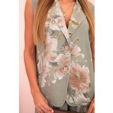 Kesi Włoski Women's set made of viscose, vest and trousers in floral khaki | Shoptok.si