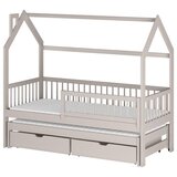  Drveni dječji krevet Papi s dodatnim krevetom i ladicom - kašmir - 180x80 cm - Madrac PE pjena 8 cm-spužvasti madrac | shoptok.hr
