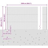  Ograjni stebri 22 kos U-kanal 160 cm galvanizirano jeklo, šesterokotna ograja 1.6x25 m galvanizirano jeklo | Shoptok.si