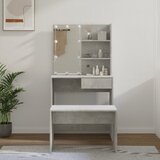  Set toaletnog stolića LED sjajni bijeli od konstruiranog drva | shoptok.hr