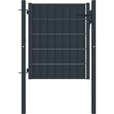 vidaXL Vrata za ograjo PVC in jeklo 100x101 cm antracitna | Shoptok.si