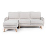 Bonami Selection bež raztegljiva kotna sedežna garnitura iz rebrastega žameta tori – | Shoptok.si