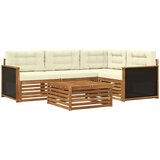  Set vanjskih sofa 5 pcs Prirodna i krem 79 x 79 x 37 cm | shoptok.hr