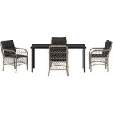  Set od 5 vrtnih stolica s jastučićima svjetlosivi poli ratan | shoptok.hr