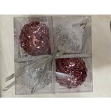  Icy special, novogodišnja kugla, roze bela, 8cm, 4K ( 780109 ) Cene
