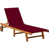  Vrtna ležaljka za sunčanje s jastukom masivno bagremovo drvo Crvena 200 x 63 x 85 cm Cijene